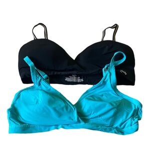 Kindly Women's 2 Bras- XL Black and Blue Set